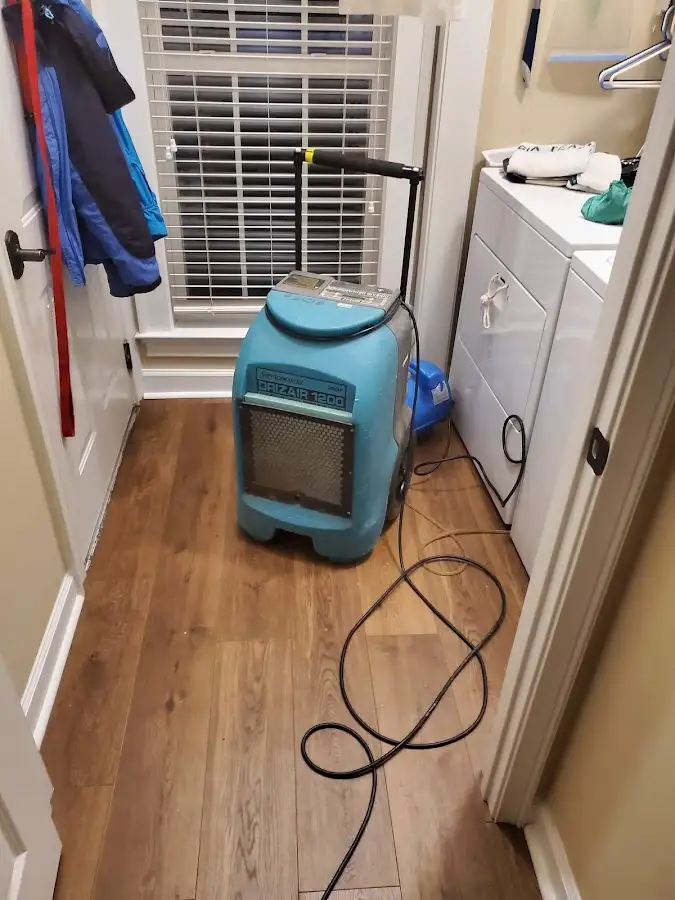 Commercial dehumidifier deployed for Flood Damage Cleanup in Olney